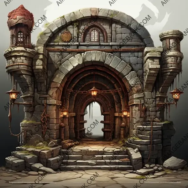 Embark on Legendary Adventures with Dungeon Entrance Game Assets