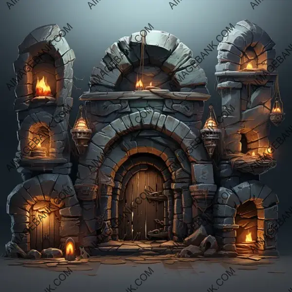 Journey into the Unknown with Dungeon Entrance Game Props