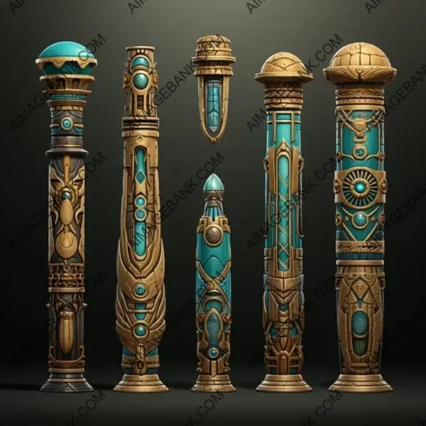 Game Props  Egyptian Styled Columns for Immersive Gaming