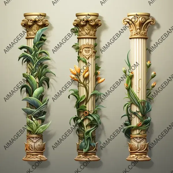 Game Props  Explore Egyptian Styled Columns with Papyrus