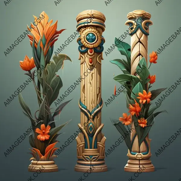 Game Props  Dive into Egyptian Styled Columns and Papyrus