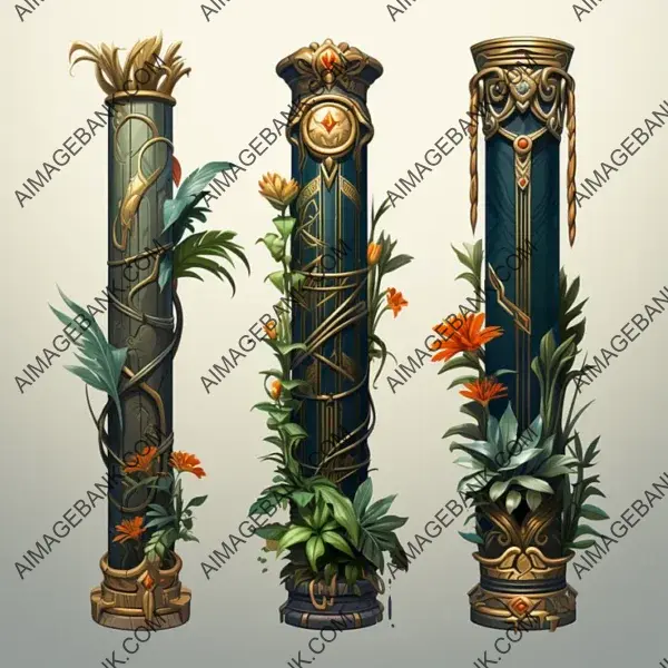 Game Props  Egyptian Styled Columns and Papyrus Unveil Secrets