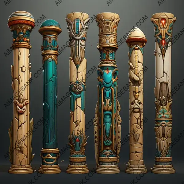 Game Props  Explore Ancient Egypt with Smooth Papyrus Columns