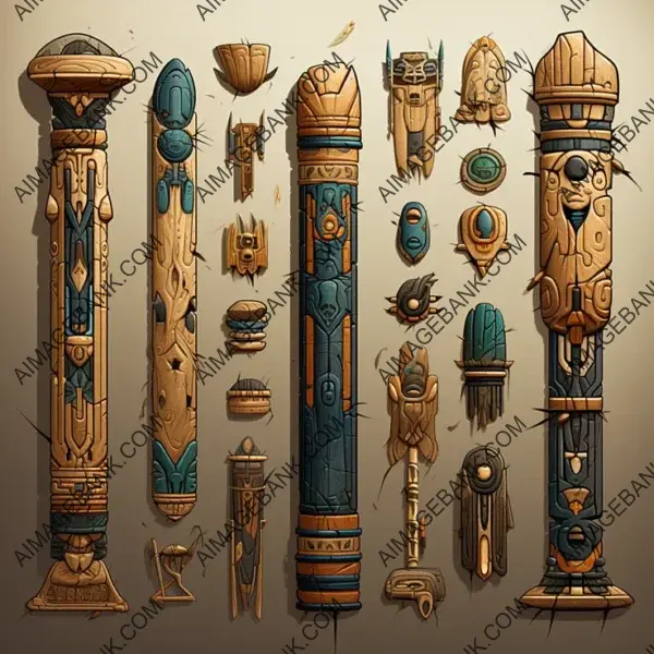 Game Props  Dive into the World of Smooth Papyrus Columns