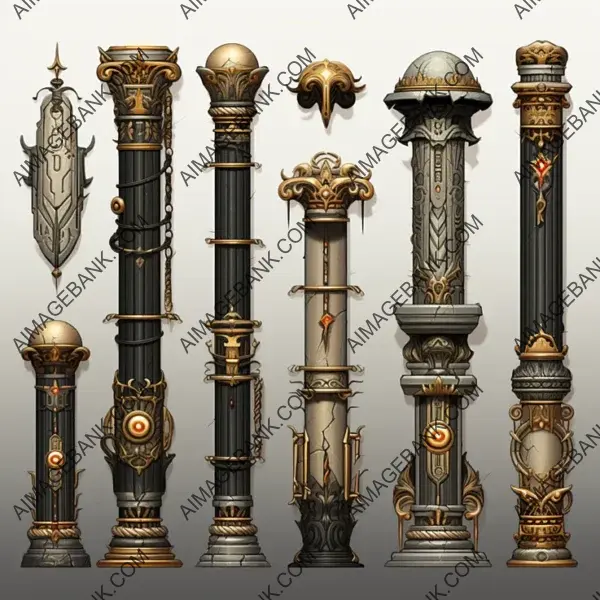 Game Props  Continue Adventures with Smooth Papyrus Columns