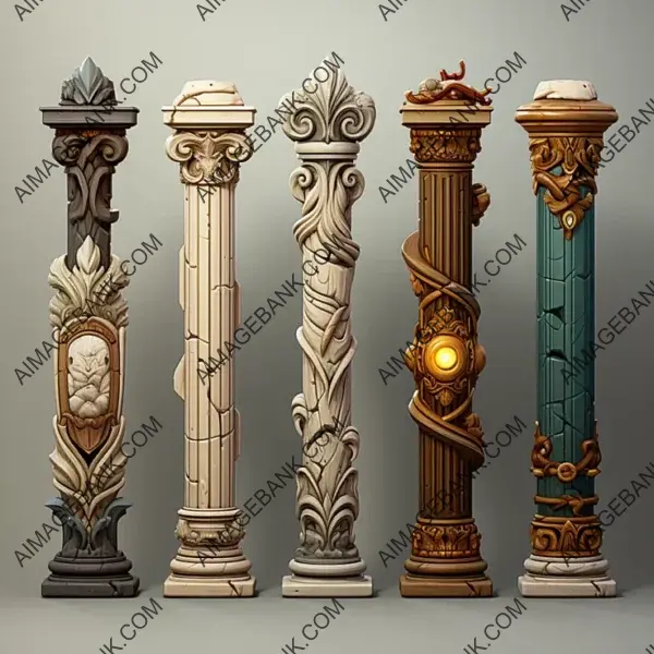 Game Props  Enhance Your World with Fluted Styled Columns