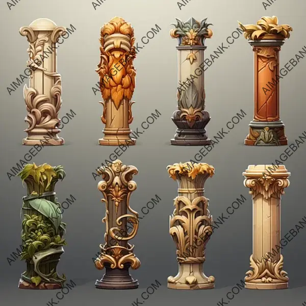 Game Props  Fluted Styled Columns: Craftsmanship in Gaming