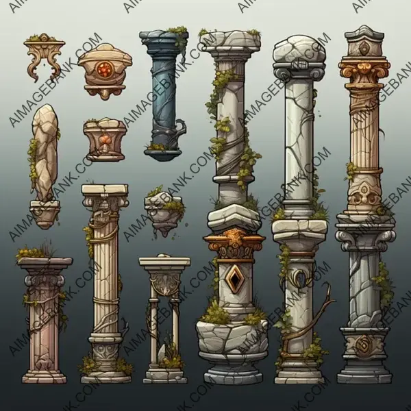 Game Props  Gothic Styled Columns: Create Mysterious Worlds