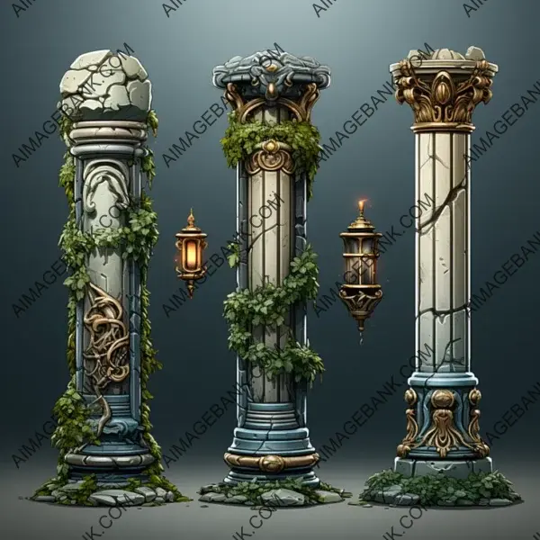 Game Props  Gothic Styled Columns: Create Your Gothic Story