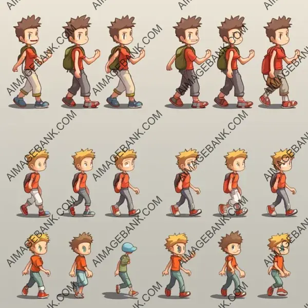 Walk Cycle Sprite Sheet game props