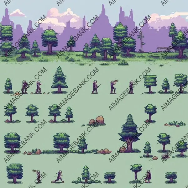 Pixel Sprite Sheet for Run Animation game props