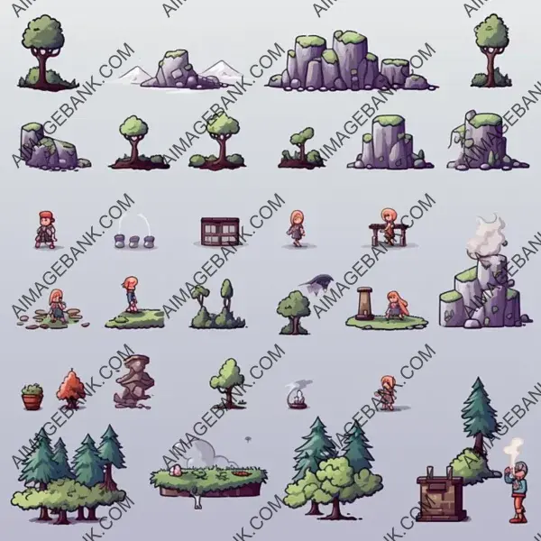 Pixel Sprite Sheet Featuring Run Animation game props