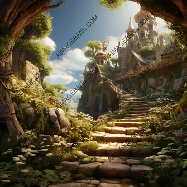 Rabbit Hole Doorway in Fantasy Hill Pixar Style game props