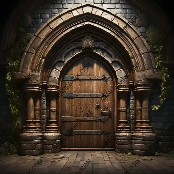 Discover the Beauty of Game Props: Intricate Design of Medieval Castle Door &#8211; 16k