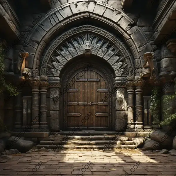 Step Back in Time with Game Props: Intricate Medieval Castle Door &#8211; 16k