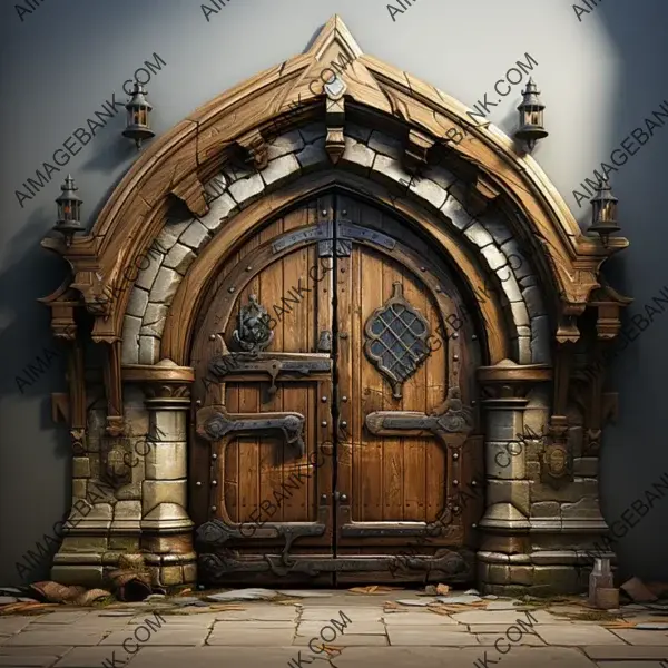 Explore the Past through Game Props: Detailed Medieval Castle Door &#8211; 16k