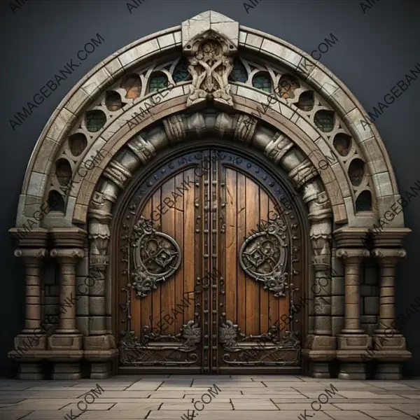 Discover the Elegance with Game Props: Medieval Castle Door Design &#8211; 16k