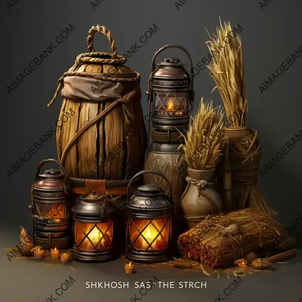 Dive into the Rural Scenery with Stylized Haystacks Game Props