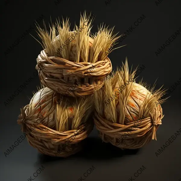 Immerse Yourself in a Rural Setting with Stylized Haystacks Game Props