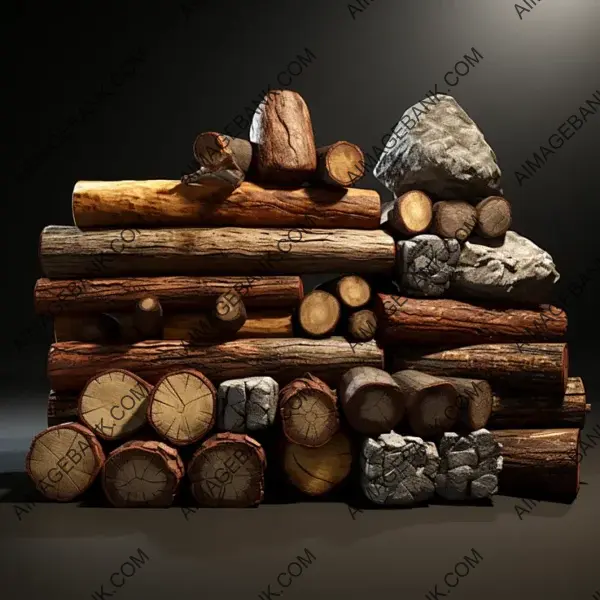 Create Authentic Medieval Scenes with Wood Pile Game Props