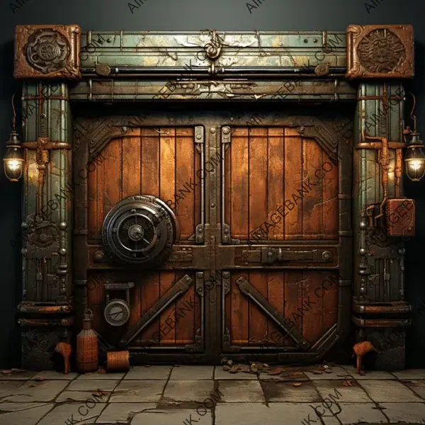 Immerse Yourself in the Mystery of Rusty Garage Doors with Game Props