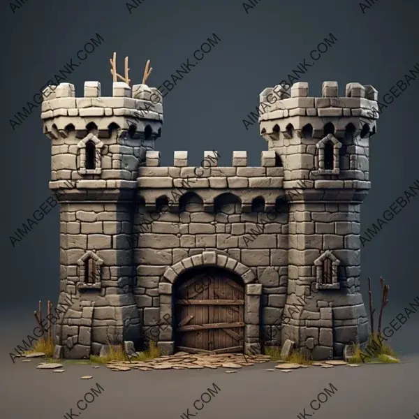 Castle Wall Tile Set: Enhance Your 3D Game World