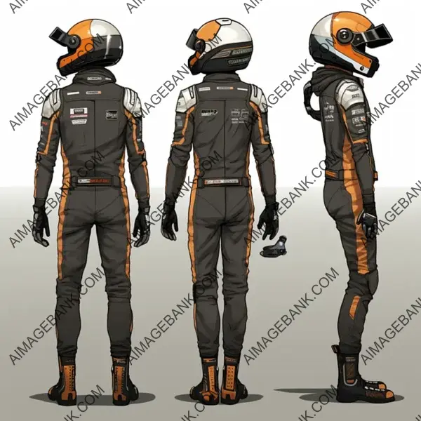 Racing Driver with Helmet: Game Props from All Angles