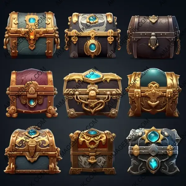 Elevate Gameplay with Hand-Painted Treasure Chest Icons