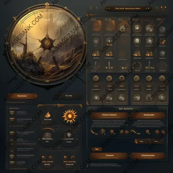 Contemporary User Interface Elements in Dark Style