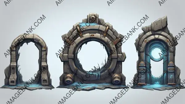 Front Views: Portal Frame Games Asset