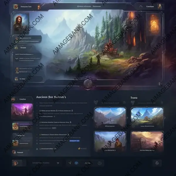 Simplified UI Design for a Game Homepage