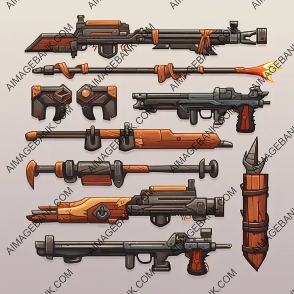 2D Game Asset: HD Weapons with No Background