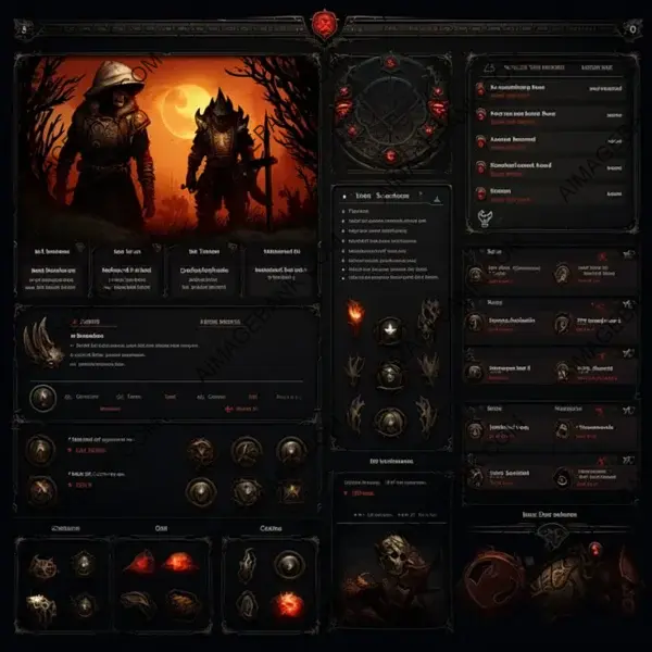 Very Detailed Dark Fantasy Pixel-Art UI/UX