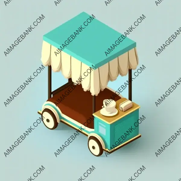 Stylish Stay: Cartoon Trolley and Tablecloth