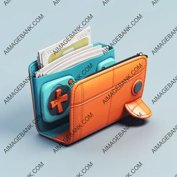 Turquoise Touch: Isometric Wallet Pouch in Gaming