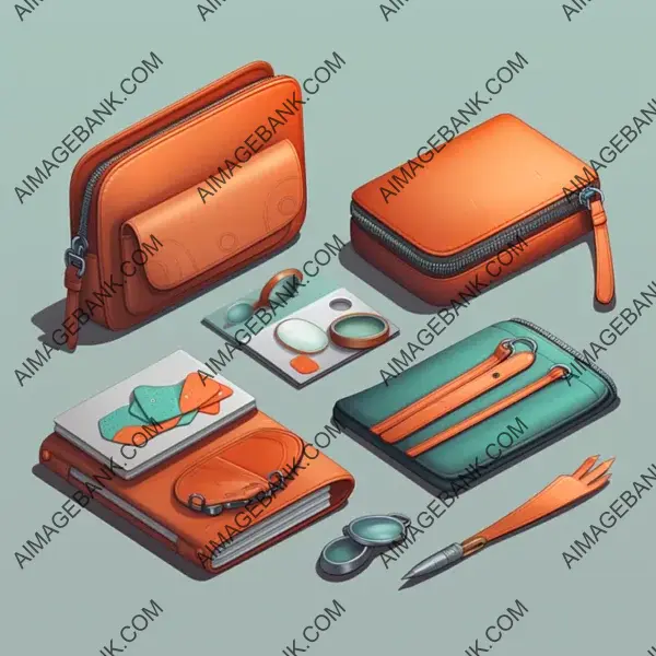 Orange Turquoise: Isometric Wallet Pouch in Gaming