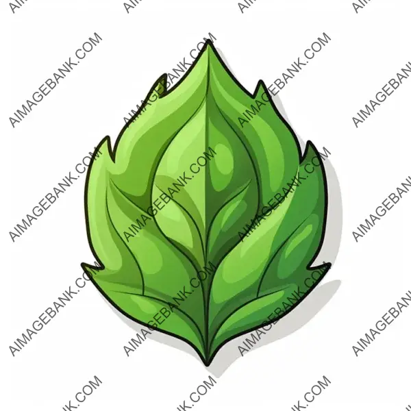 Leaf-Styled Earth Element Icon: 2D Medium Artwork Game Props