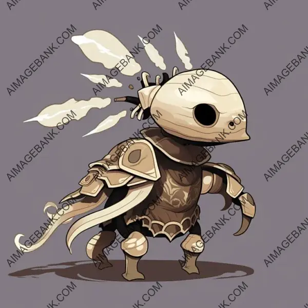 Game Props: Full Body Shot of Unique Hollow Knight Warrior Turtle