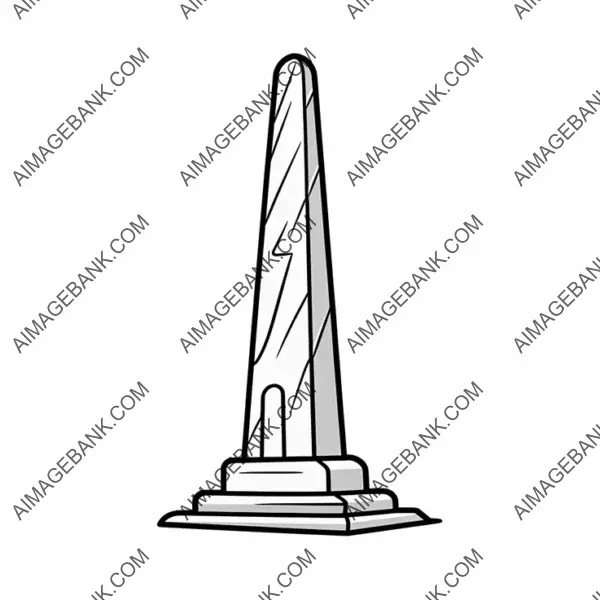 Obelisk in Colored Cartoon 2D RPG Style: Game Props