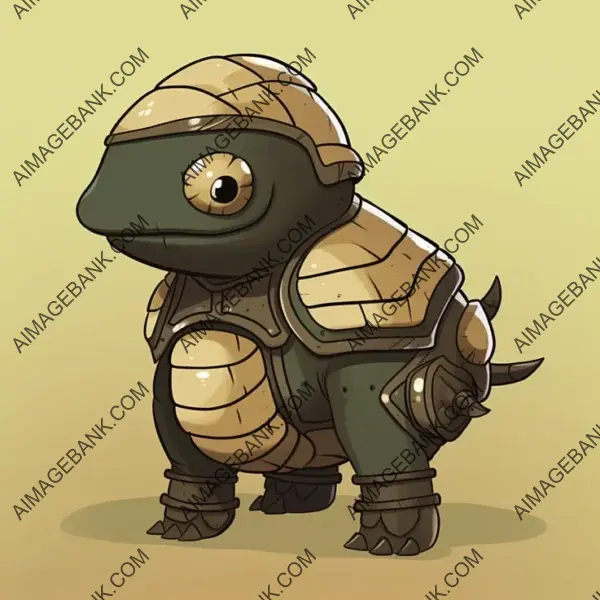 Gaming Props: Full Body Side Profile of Turtle Warrior Creature