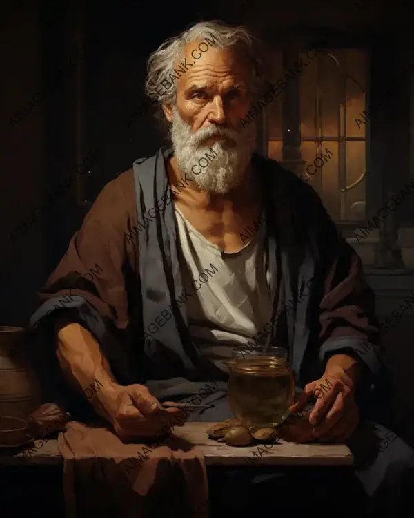 Captivating Vintage-Inspired Depiction of Diogenes