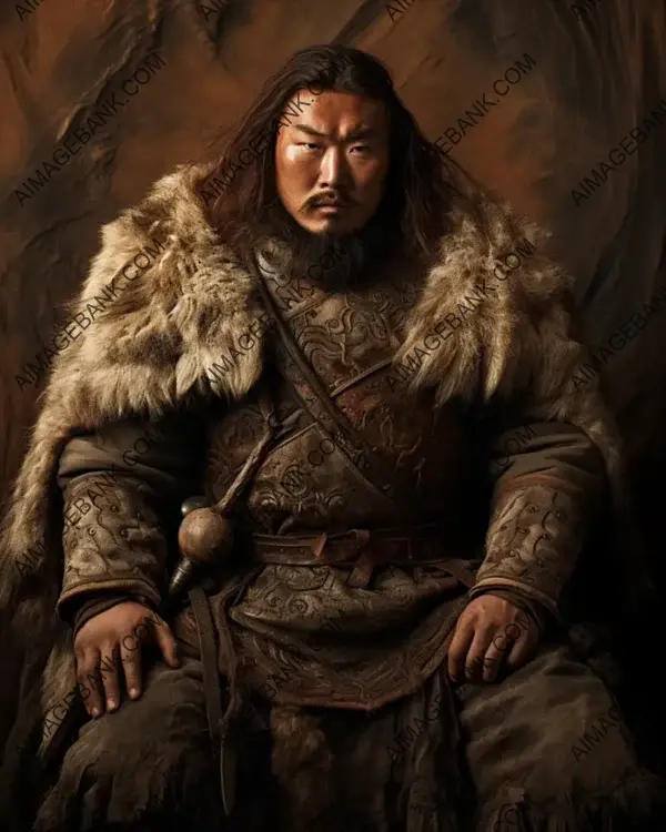 Sepia-Toned Portrait Crafted by Genghis Khan