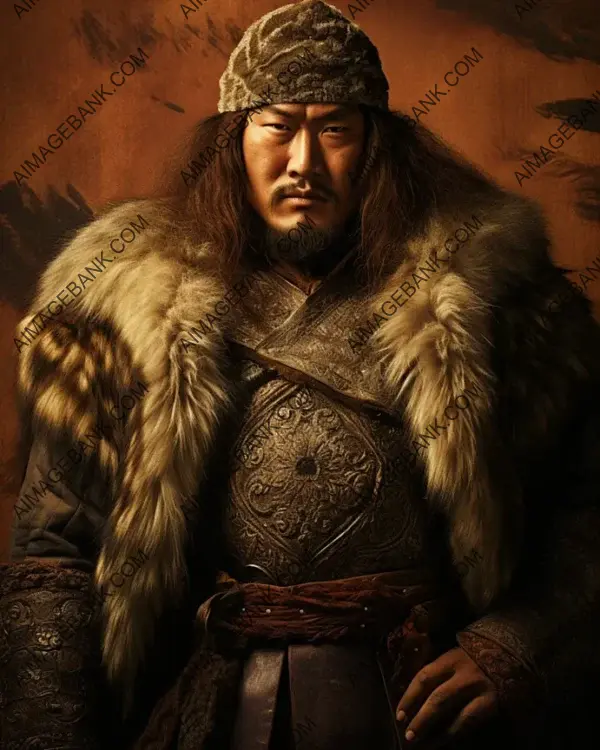 Genghis Khan&#8217;s Artistry in Sepia-Toned Portraits