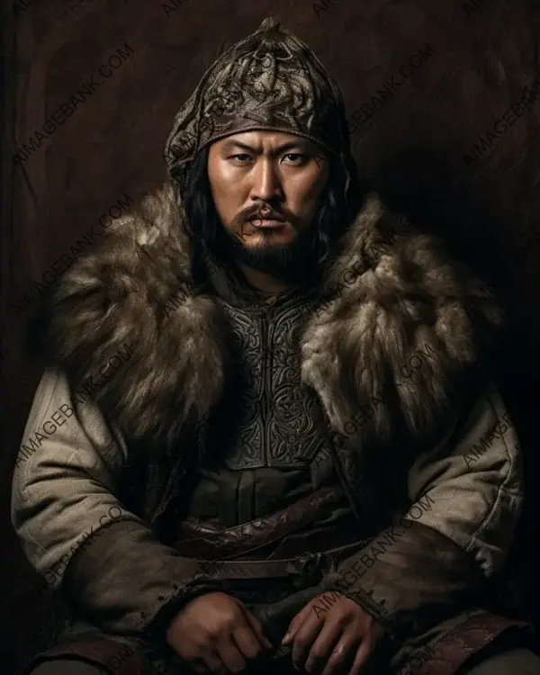 Artistic Sepia-Toned Portrait Crafted by Genghis Khan