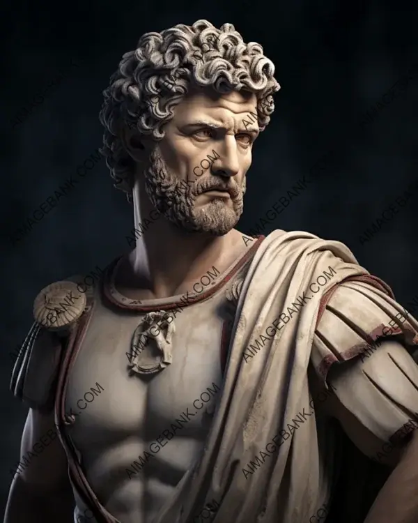 Captivating Stoic and Thoughtful Portrait: Hadrian