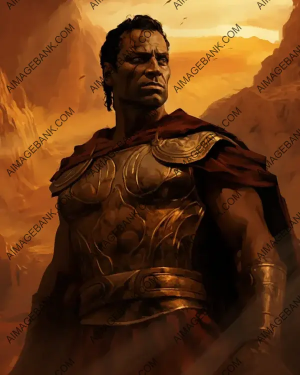 Captivating Artistic Sepia-Toned Portrait: Hannibal Barca