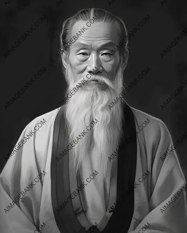 Dive into Vintage Black and White Portraits of Ancient Sages by Laozi