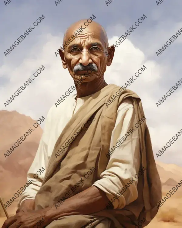 Captivating Sepia-Toned Portrayals of Mahatma Gandhi