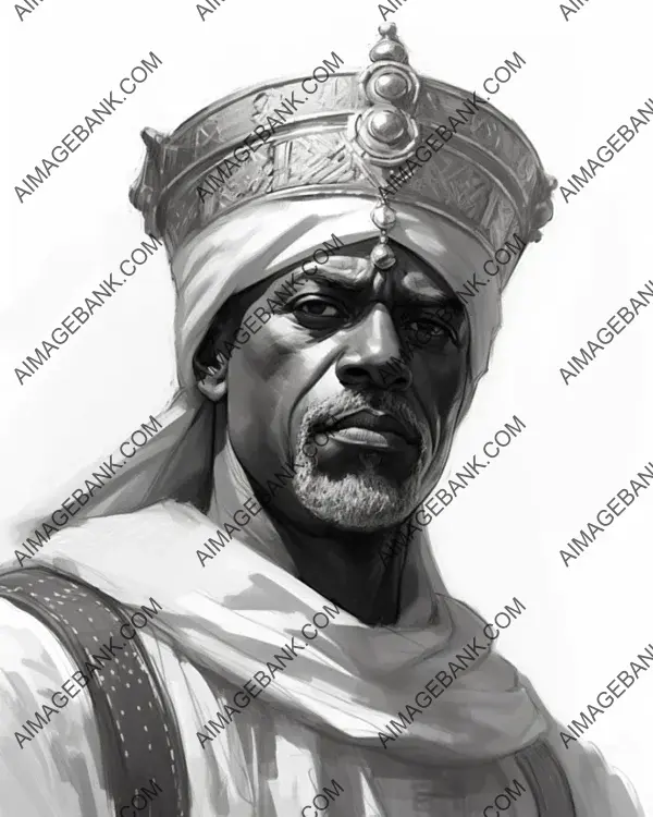 Captivating Black and White Portrait Design by Mansa Musa