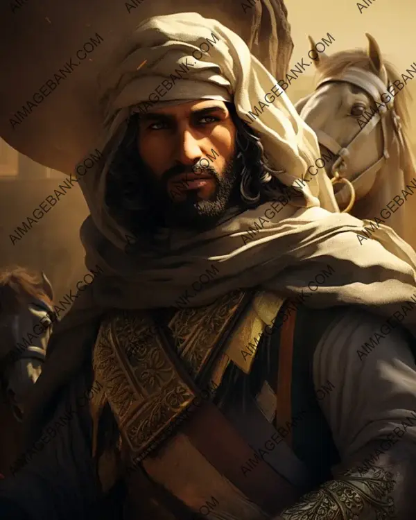 A stunning portrayal of Saladin&#8217;s craft in a sepia-toned masterpiece.